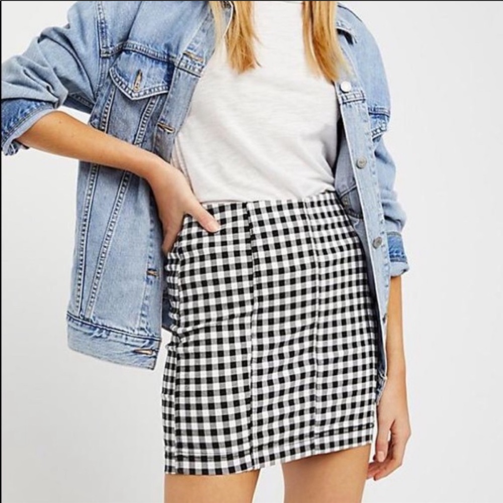 Free People Gingham Skirt